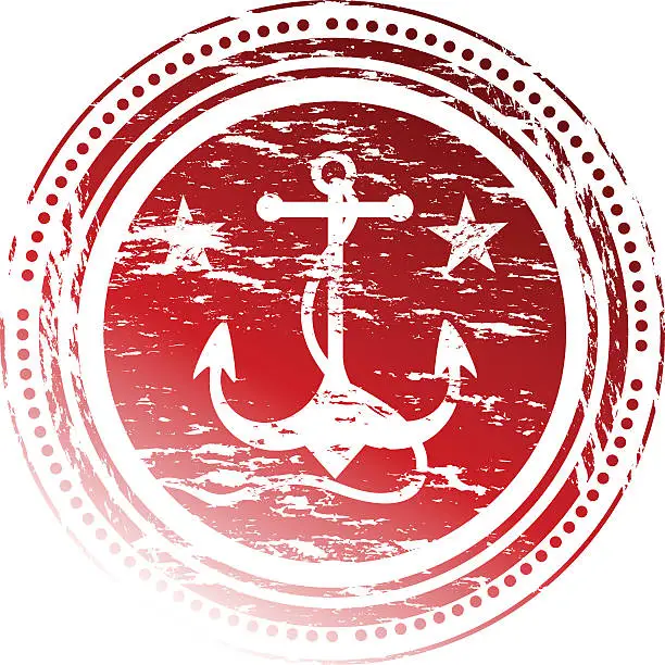 Vector illustration of Red Anchor Seal