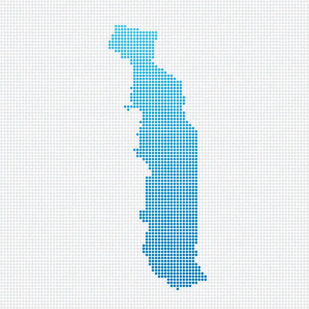 Vector illustration of Togo Map Blue Dot Pattern