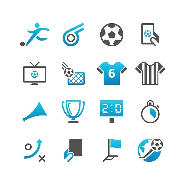 Vector illustration of Soccer Icon Set | Concise Series