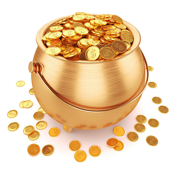 panela de moedas de ouro - pot of gold - fotografias e filmes do acervo