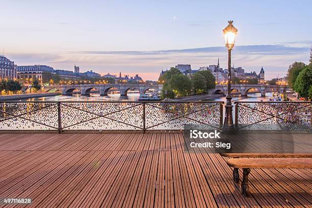 The Pont Des Arts Stock Photo - Download Image Now - Pont des Arts, Musee du Louvre, Paris - France