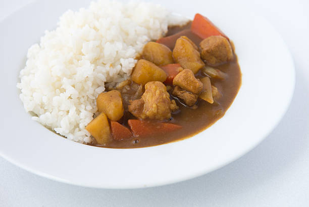 istock Japanese Curry with rice isolated close up 497116849