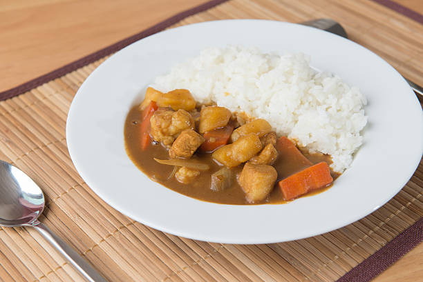 istock Japanese Curry with rice on table ready to serve 497116899