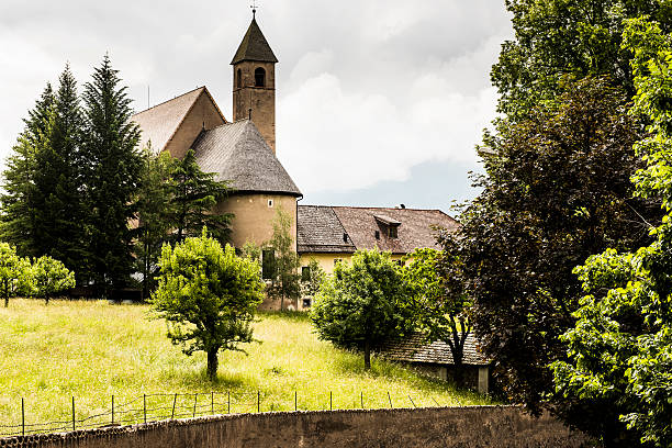 A church in the ski resort of Cavalese in Italy. Cavalese is located in the European Alps and specifically in the range of the dolomites and attracts tourists all year round.