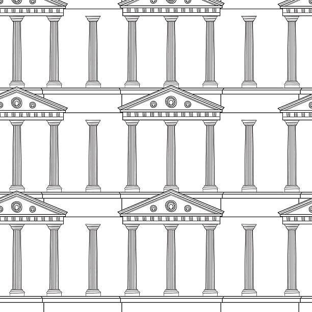 앤틱형 콜로네이드 패턴 - greek culture italian culture architecture colonnade stock illustrations