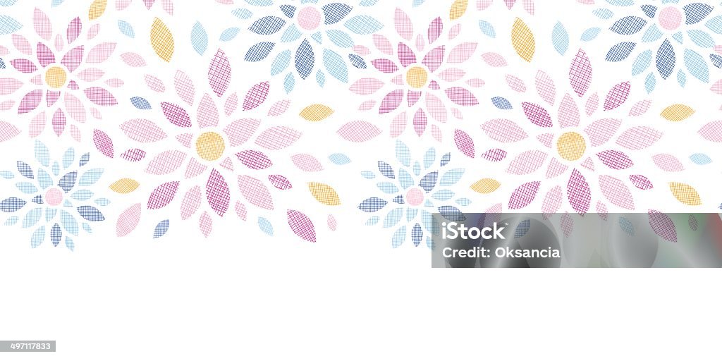 Sfondo tessuto colorato sfondo orizzontale seamless pattern fiori - arte vettoriale royalty-free di A forma di stella