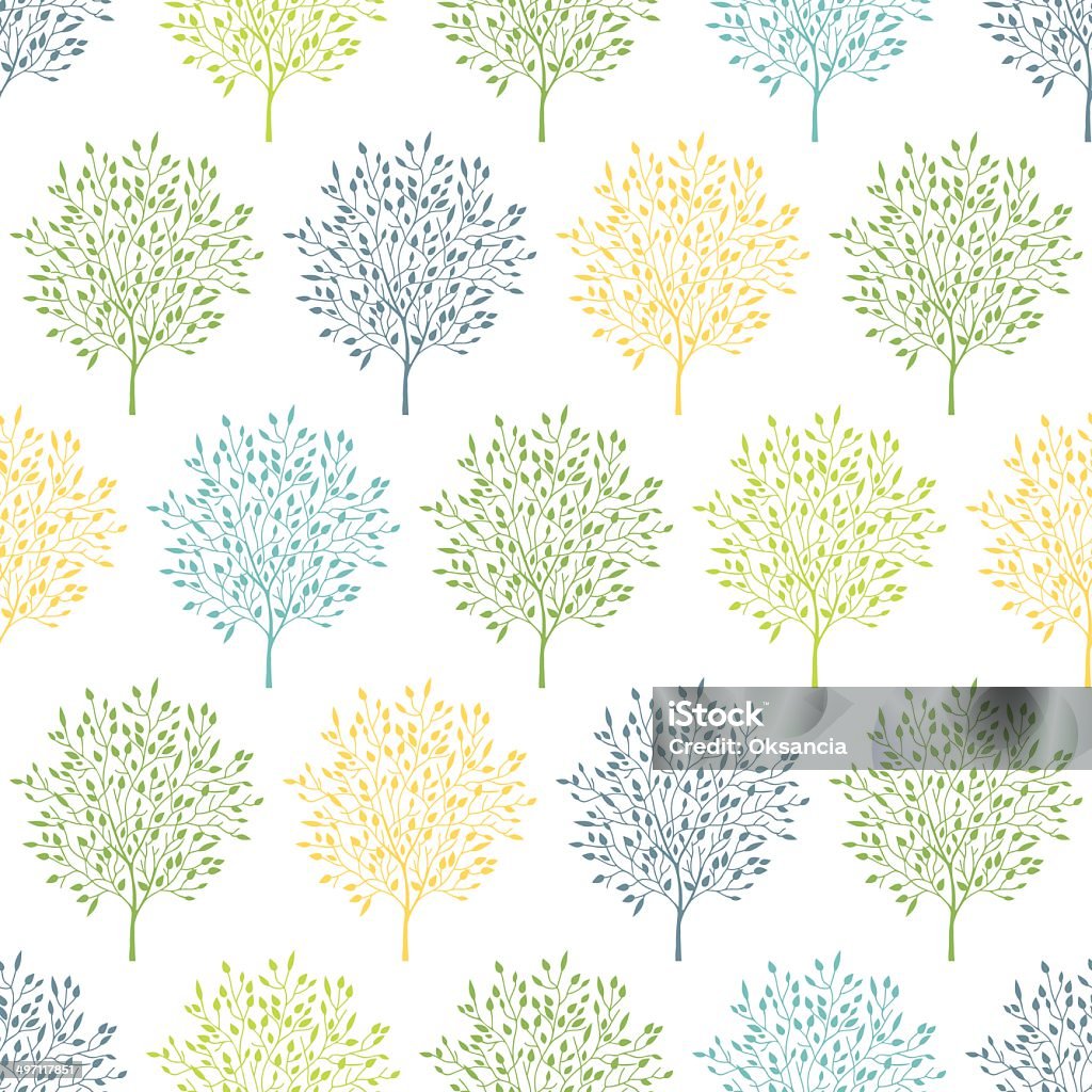 Estate sfondo di seamless pattern colorato alberi - arte vettoriale royalty-free di Albero
