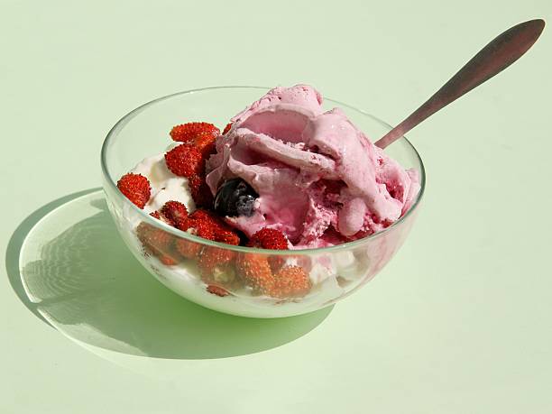 sweet ice-cream with fruits