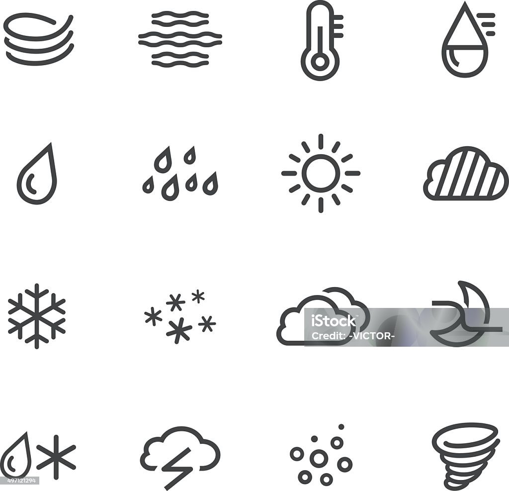 Weather Icons - Line Series View All: Cold Temperature stock vector