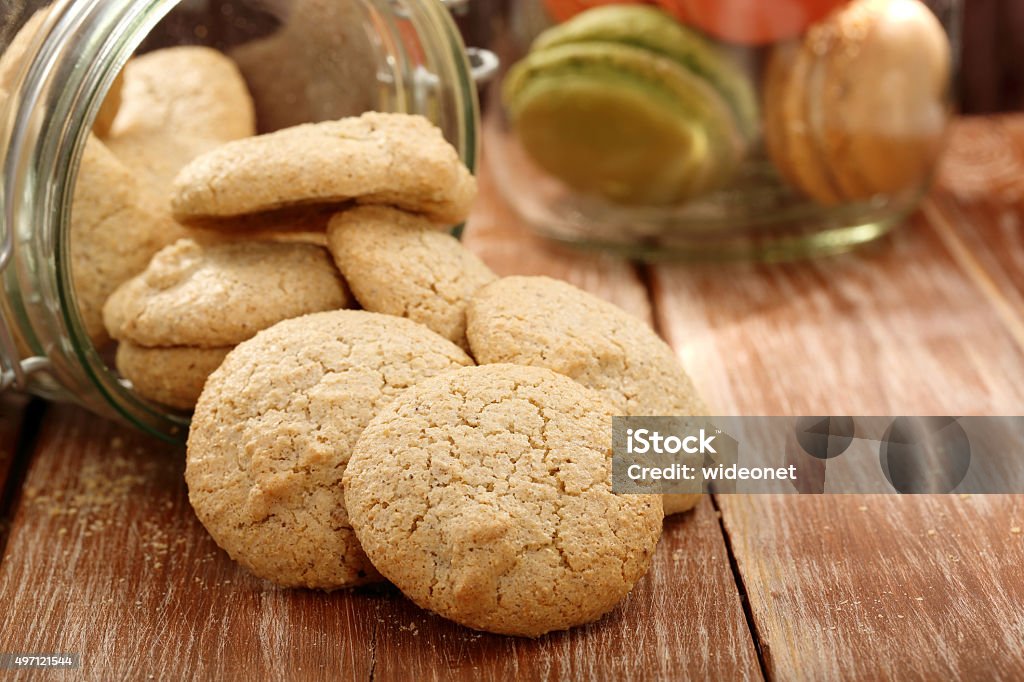 Homemade coconut meringue macaroon cookie in the jar 2015 Stock Photo