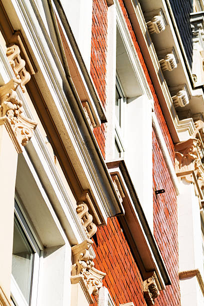 istock Stucco and windows of Jugendstil facade 497122360