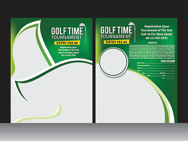 Golf Flyer Template Golf Flyer Template Vector illustration golf outing flyer template silhouette stock illustrations