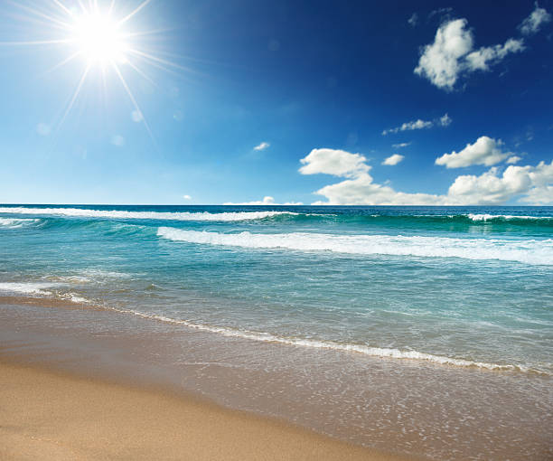 istock Blue sea on caribbean beach at summer 497126781