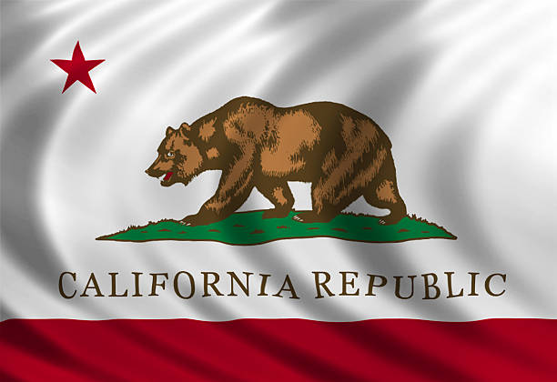istock California flag of silk 497127795