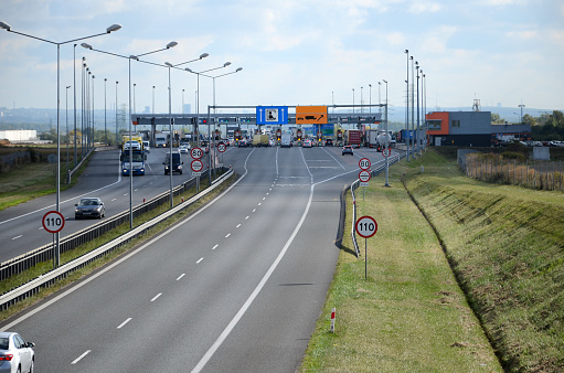 Highway with cars (Poland, Gliwice)