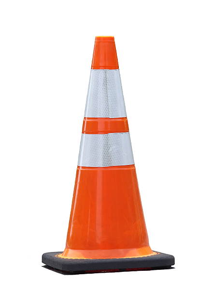 istock Cone pin of the red-white color used in construction 497129441