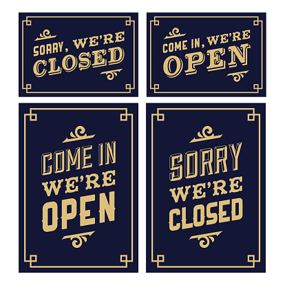 vintage sign open and closed