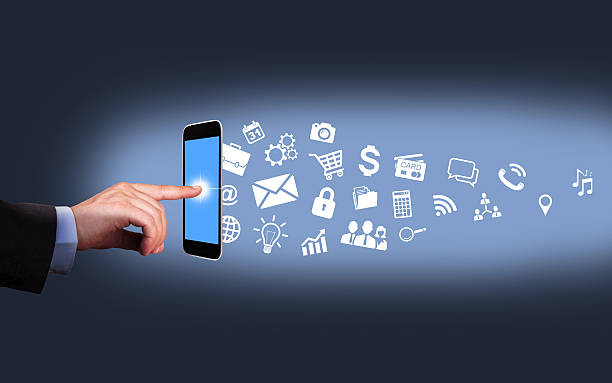 conceito de comunicação moderno com smartphone - business blurred motion text messaging defocused imagens e fotografias de stock