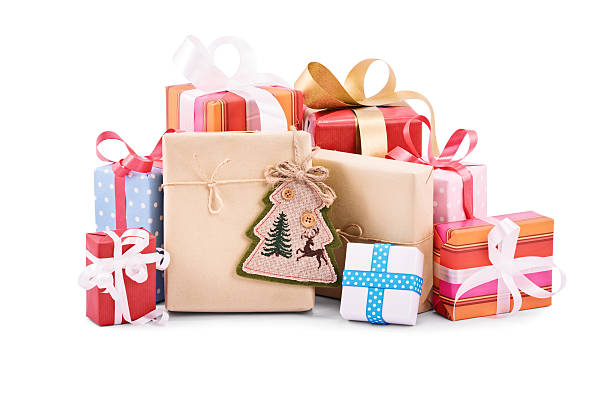 istock Christmas gifts isolated on white background 497131212