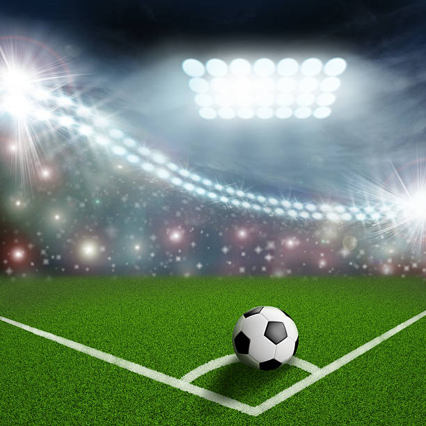 istock soccer ball on the green field corner 497133573