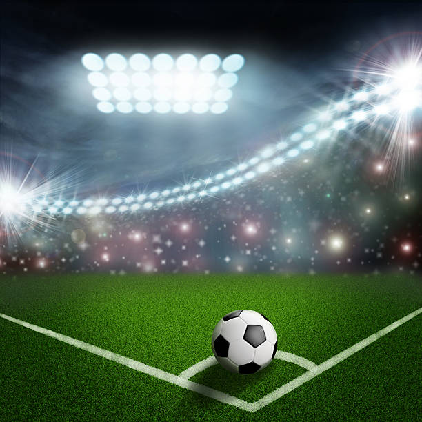 istock soccer ball on the green field corner 497142537