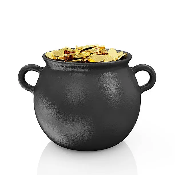 Photo of Iron Pot with Golden Coins