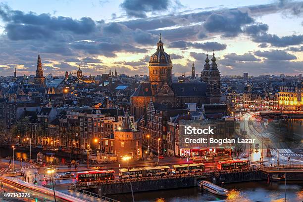 Amsterdam Netherlands Stock Photo - Download Image Now - Amsterdam, Netherlands, Night