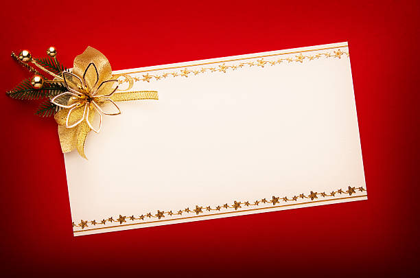 istock Greeting red card with gold decor 497143279