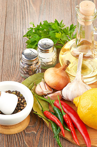 istock Fresh cooking ingredients with olive oil 497143305