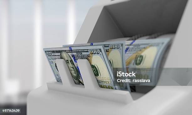 Electronic Money Counter With Dollar Bills Stock Photo - Download Image Now - Currency, Checkout, Machinery