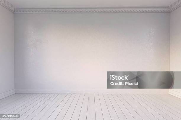 Empty Room Stock Photo - Download Image Now - White Color, Blank, Flooring