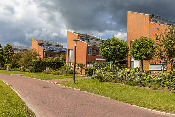 istock Street with separate houses 497145360