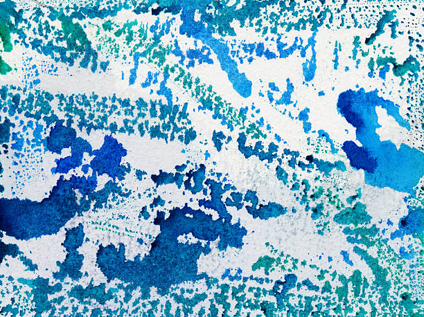 istock Textured background hand painted with hues of blue and green 497145504