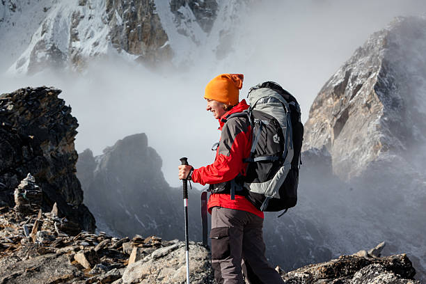istock Hiker on the trek in Himalayas, Khumbu valley, Nepal 497145646