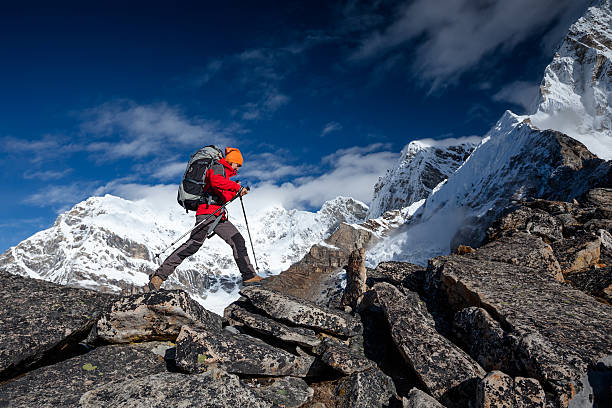 istock Hiker on the trek in Himalayas, Khumbu valley, Nepal 497145692