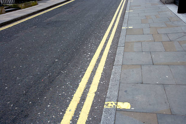 istock Double yellow line on London street 497145699