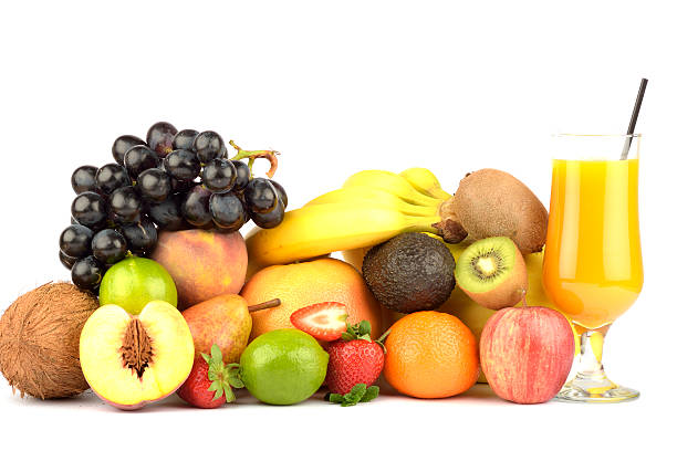 istock Assortment of exotic fruits isolated on white 497146136