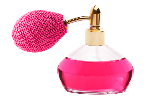 Luxurious perfume collection in bathroom