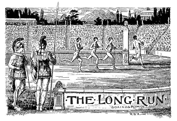 Grécia Antiga Maratona corrida ilustração - ilustração de arte vetorial