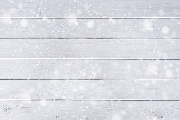white wooden planks under the snow like a beautiful christmas background