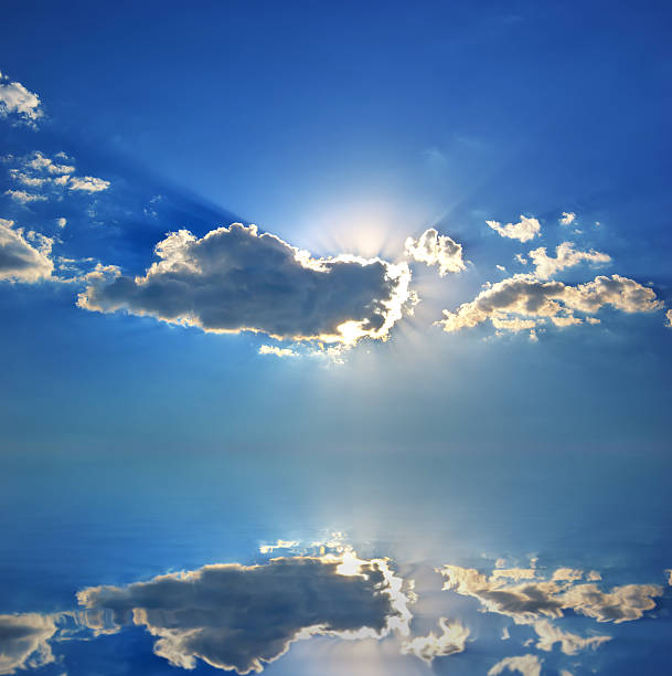 istock beautiful seascape.  Blue sky with clouds. 497149282