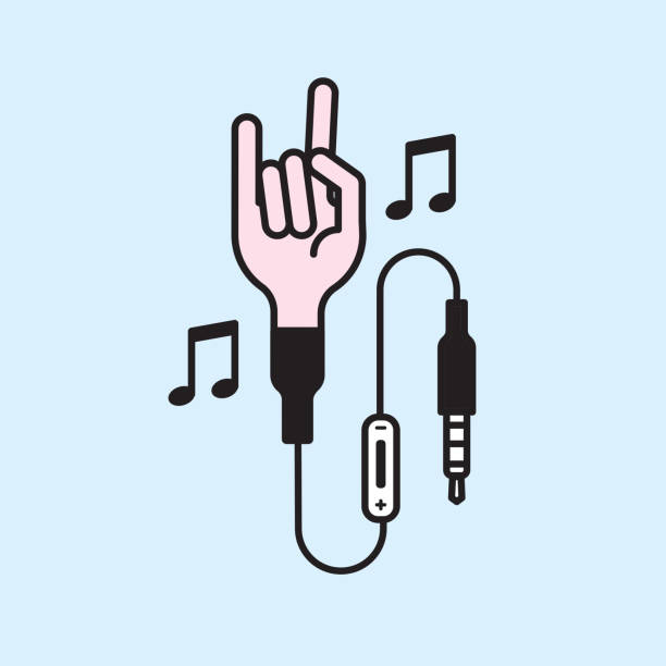 istock Funny vector graphic illustration of a rocker hand 497150092