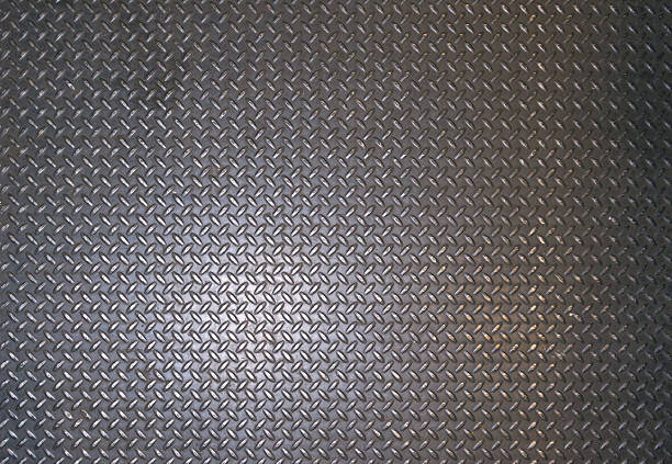 textura metálica, superfície de metal com padrão - diamond plate - fotografias e filmes do acervo