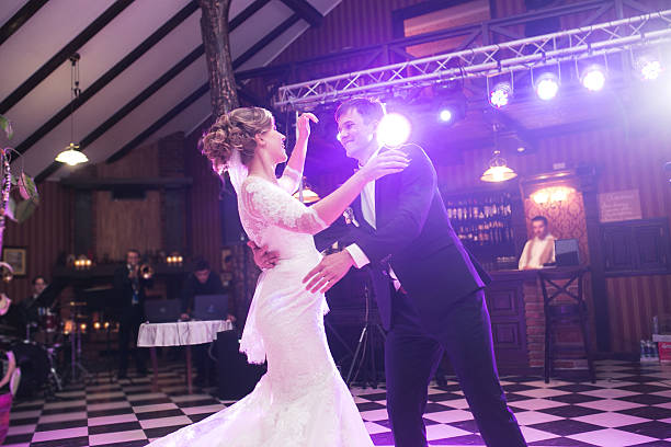 Beautiful wedding dance stock photo