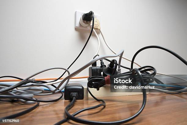 Power Board Stock Photo - Download Image Now - Electrical Outlet, Over-Burdened, Crowded