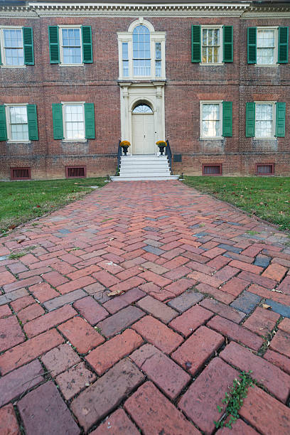 istock Brick sidewalk leading to Liberty Hall home, Kentucky 497153986