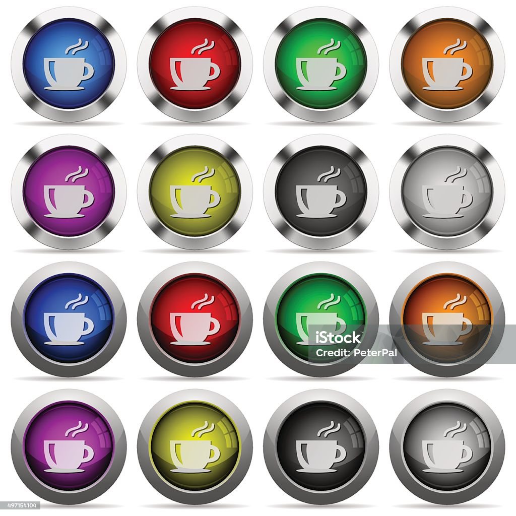 Coffee Button Coffee Button Set Stock Illustration - Download Image Now - 2015, Blue ...