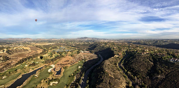 Aerial Panorama Rancho Santa Fe - Fairbanks Ranch stock photo