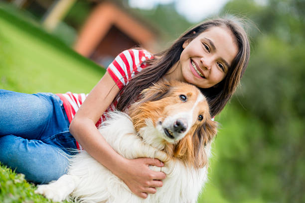 istock Happy girl with a dog 497155697