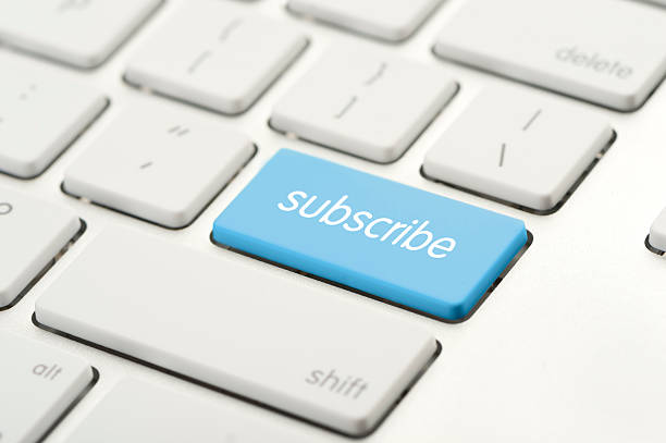 Subscribe button on a keyboard Subscribe button on a keyboard. Close-up rss feeds stock pictures, royalty-free photos & images